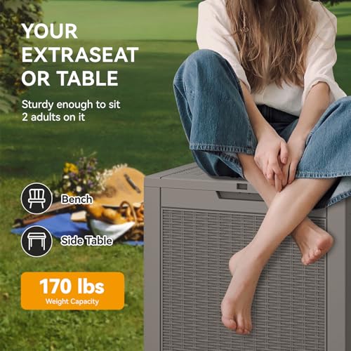 31 Gallon Outdoor Storage Box Waterproof Deck Box for Patio
