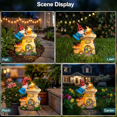 Garden Gnome Statues Figurine Lights