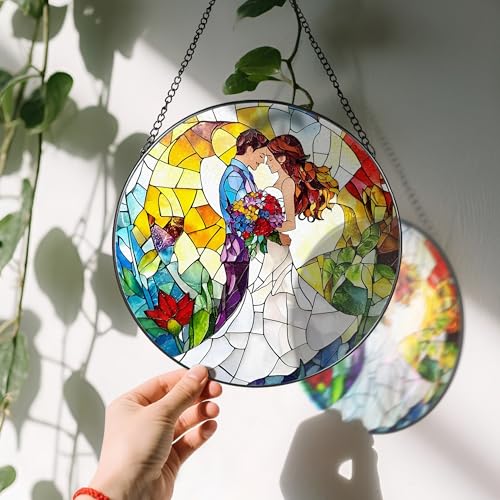 8'' Romantic Couple Wedding Sun Catcher Ornament
