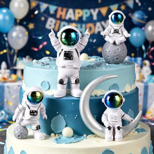 Gradient Astronaut Figurines Statue Set of 4 (4 Count)