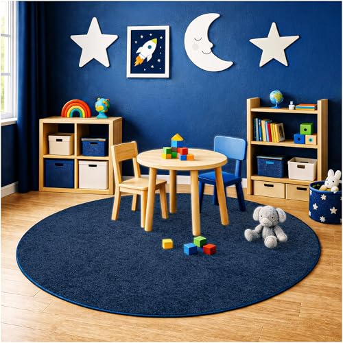 Soft & Colorful 3' Round Kids Classroom Area Rug