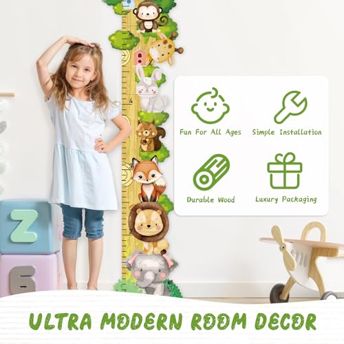 Personalized Name Wood Height Chart for Kids Wall Display
