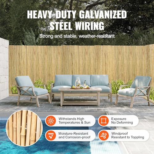 Natural Rolled Bamboo Fence (48 Sq Ft)