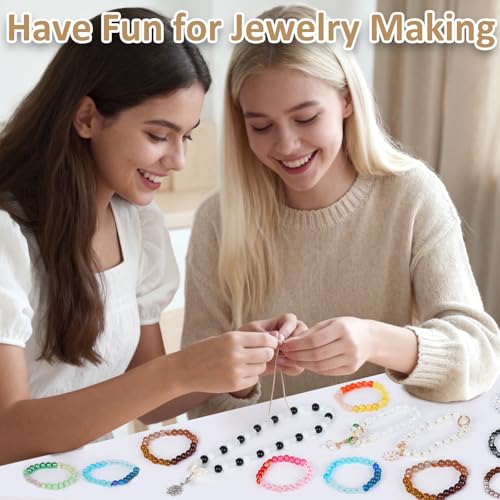 About 1200PCS 6mm Glass Beads Bracelet Making Kit (1200 Count)