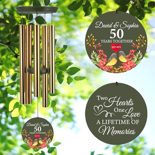50th Anniversary Wind Chimes Personalized