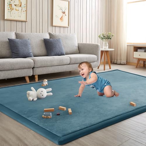 Baby Play Mat for Floor Nursery Rug Muscle Mat Area Rug Playroom Rug 50"x50" Playpen Mat Elastic Foam 1.3" Thick Crawling Mat for Babies