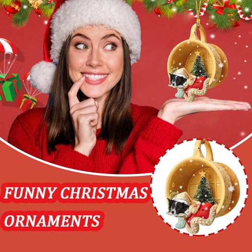 10 Pcs Christmas Hanging Ornaments Cute Teacup Sleeping Dog