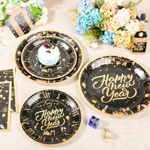 150Pcs New Years Eve Plates & Napkins (150 Count)