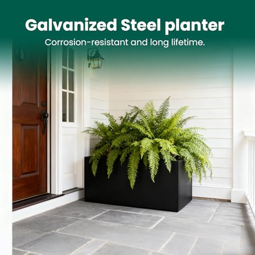Galvanized Steel Planters Rectangular Planter 32" L x 16" W x 16" H