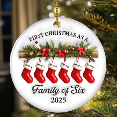 First Christmas Family Ceramic Ornament