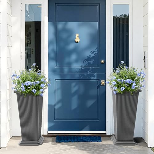 Set of 2 Tall Planters for Outdoor Plants (2 Count)