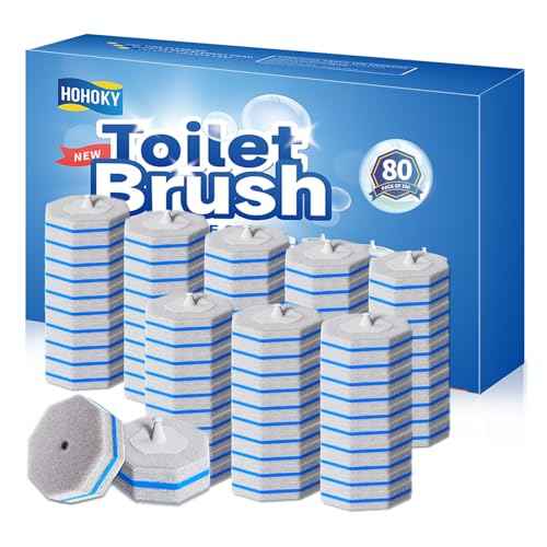 80Pcs Toilet Brush Refills for Disposable Toilet Bowl Brush Scrubber Cleaner Refill Pads (80 Count)