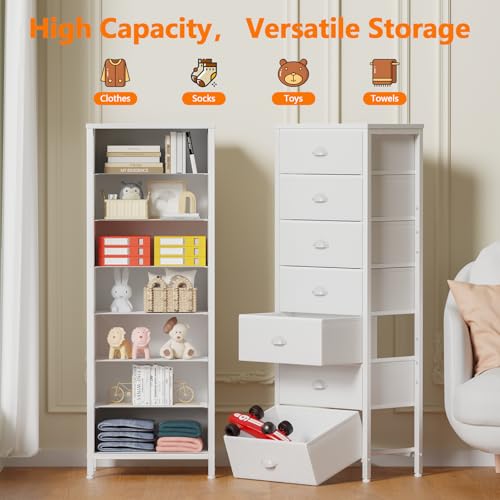 White Tall Dresser for Bedroom