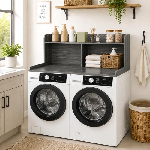 Washer Dryer Countertop with Extra Tall Shelf