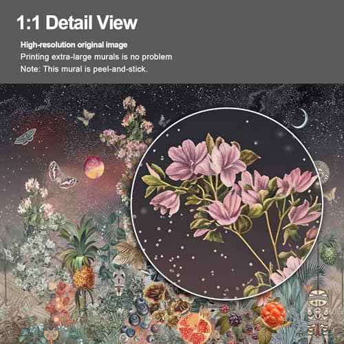 A Tropical Dream Under the Stars and Moon Jungle wall Mural Peel and Stick Wallpaper for Bedroom Living Room