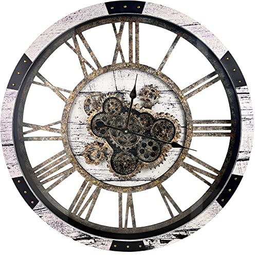 30" Large Wall Clock Moving Gears