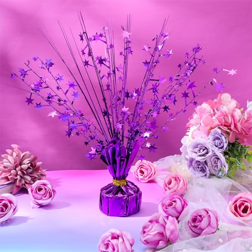 18 Pcs Purple Foil Spray Centerpiece Table Decoration for Halloween