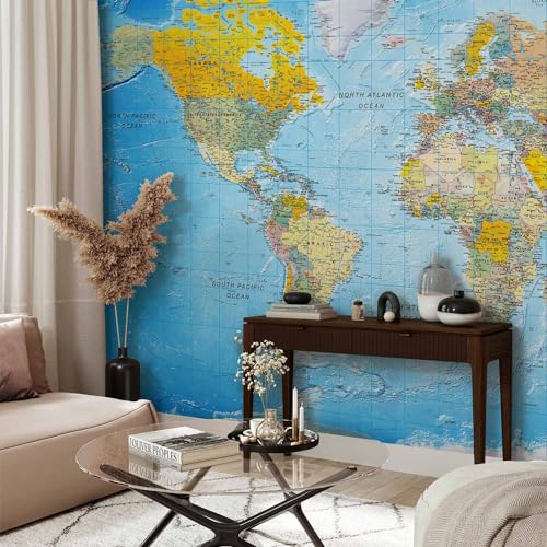Premium Wall Mural World Map 177x124 in (9 Count)