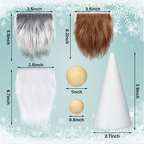 60 Pcs Gnome Beard Nose Crafts Kit with Cones