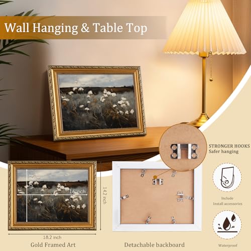 Vintage Gold Framed Wall Art for Home Decor