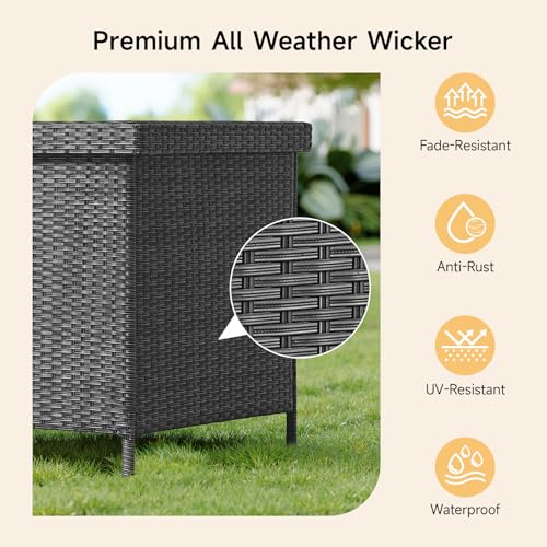 158 Gallon XL Wicker Deck Box