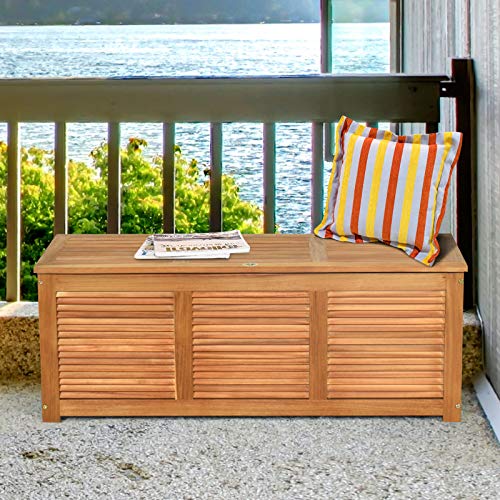 46 Gallon Acacia Wood Deck Box