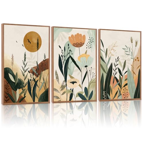Neutral Floral Wall Art Set of 3
