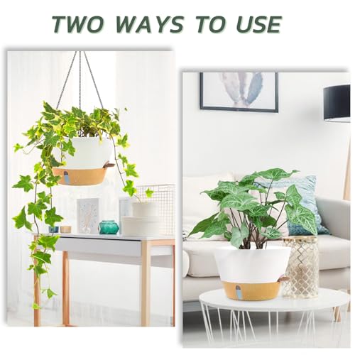 2 Pack 8 Inch Hanging Planters for Indoor Plants (72 Count)
