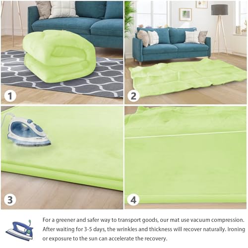 Baby Play Mat for Floor Nursery Muscle Area Rug Playroom Rug 47"x47" Elastic Foam 1.3" Thick Crawling Mat for Babies