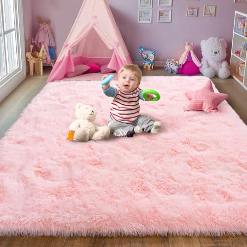 Ultra Soft Pink Rugs for Bedroom 6x9 Feet (54 Sq Ft)