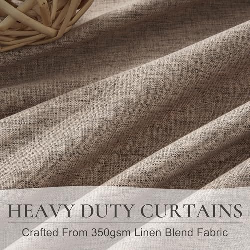 Dark Flax Living Room Curtains 84 Inches Long (2 Count)