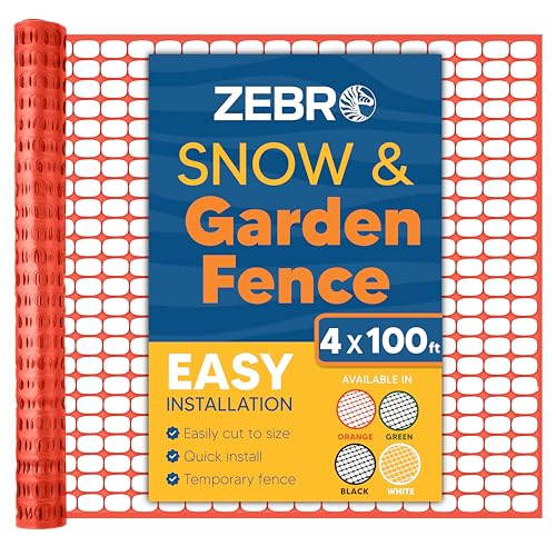 4' x 100' Orange Plastic Garden Fence Roll (200 sq ft sq ft)