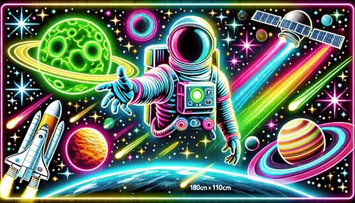 Blacklight Tapestry Galaxy Astronaut Neon Decor