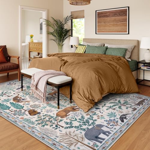 Jungle 8x10 Area Rugs for Living Room Bedroom Large Washable Rugs (80 Sq Ft)