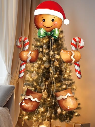 Gingerbread Man Christmas Tree Topper Xmas Party Decoration