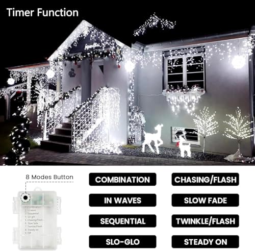 4 Pack 200 LED Battery Operated String Lights