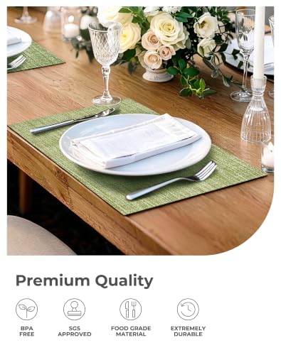 Bean Green Woven Placemats Set of 12 (12 Count)