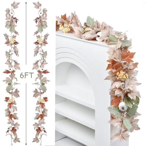 2 Pack Fall Garland Maple Leaf (11.8 Foot)