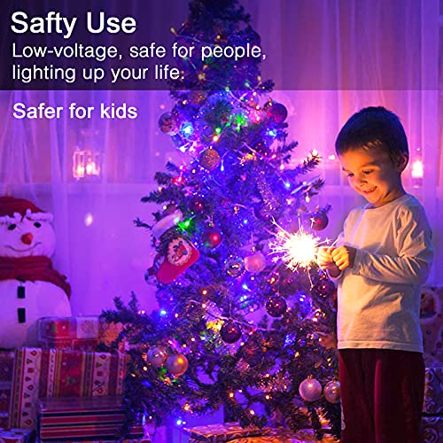 300 LED Multicolor Christmas Tree Lights Clear Wire Plug in (108 Foot)