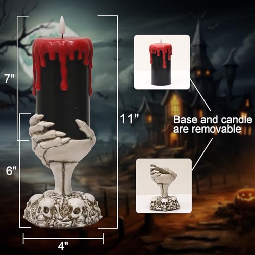Black Flameless Pillar Candle Battery Operated with 6 Hour Timer