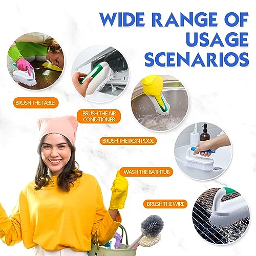 6 Pcs Scrub Brush Bulk for Cleaning with Handle