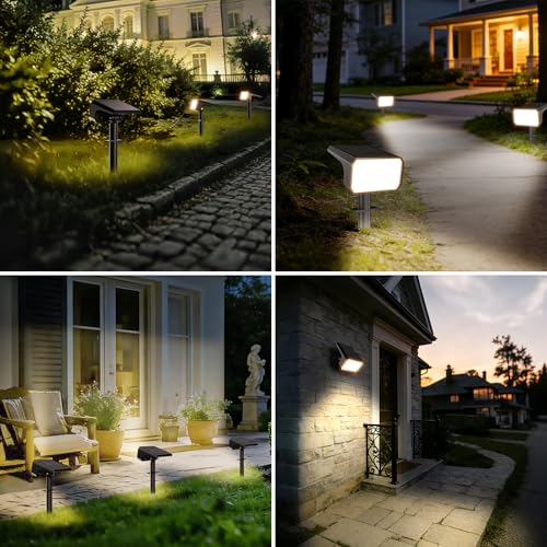 Upgraded Solar Spot Lights Outdoor IP67 Waterproof 8 Pack (8 Count)