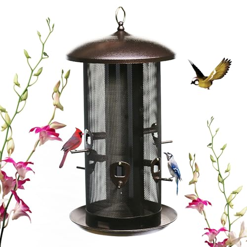 Metal Hopper Bird Feeder Two Chambers