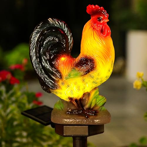 Solar Rooster Lights Outdoor Decorative