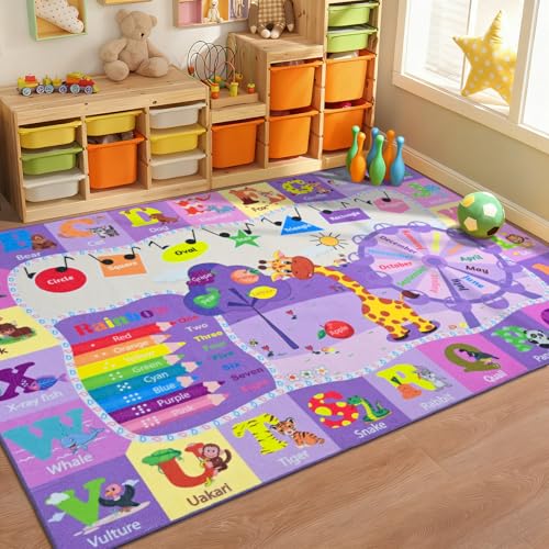 BENRON 5x7 Playroom Rug for Kids Washable