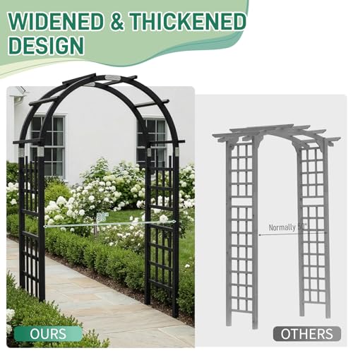 7Ft Black Wooden Arbor Arch