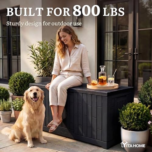 Large Deck Box 120 Gallon Resin Outdoor Storage Box