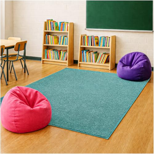 Soft & Colorful 6' Round Kids Classroom Area Rug