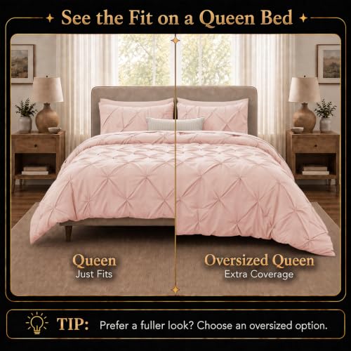 Oversized Queen Comforter Set Peach Pink