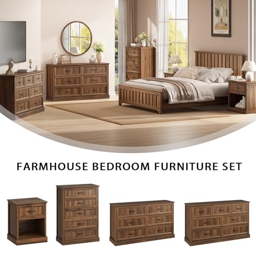 Farmhouse 6 Drawer Dresser for Bedroom